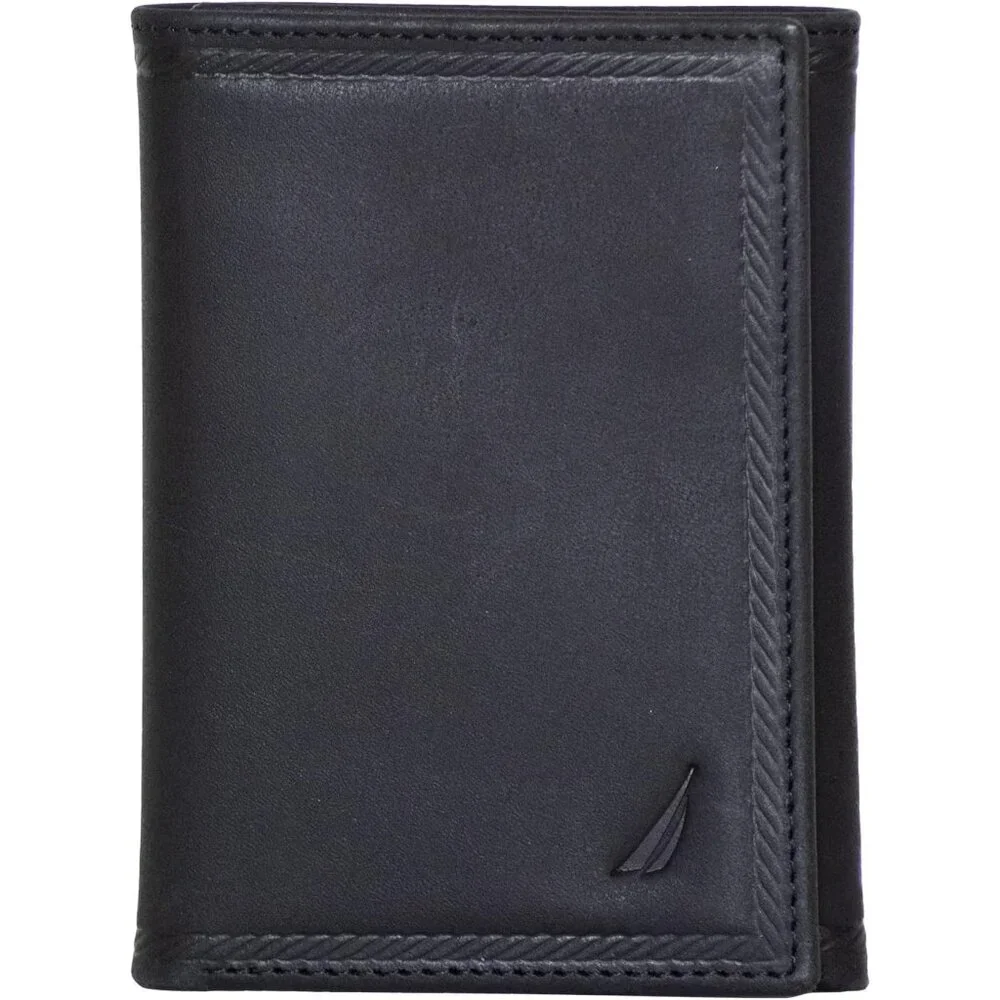 Men's Classic Leather Trifold RFID Wallet (Available in Smooth or Pebble Grain)